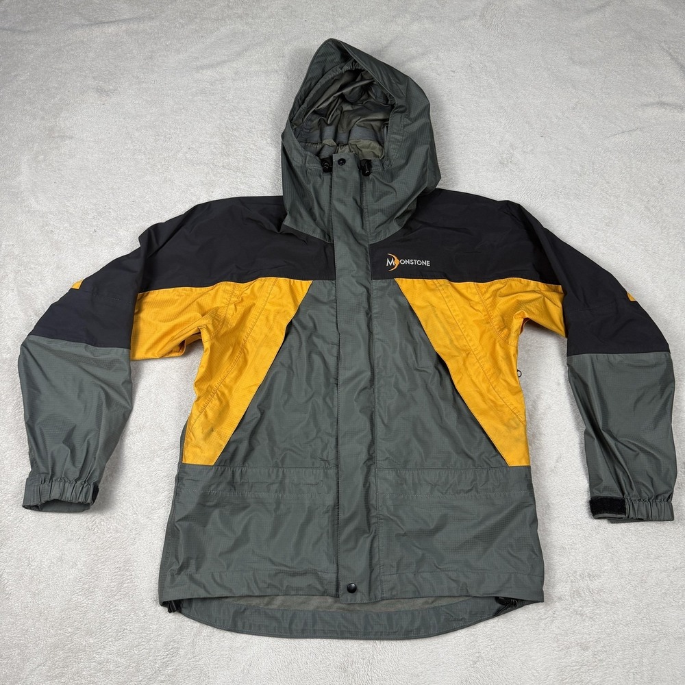 Vintage Moonstone Jacket Mens Small Gray Gore-Tex Ski Hooded USA Colorblock